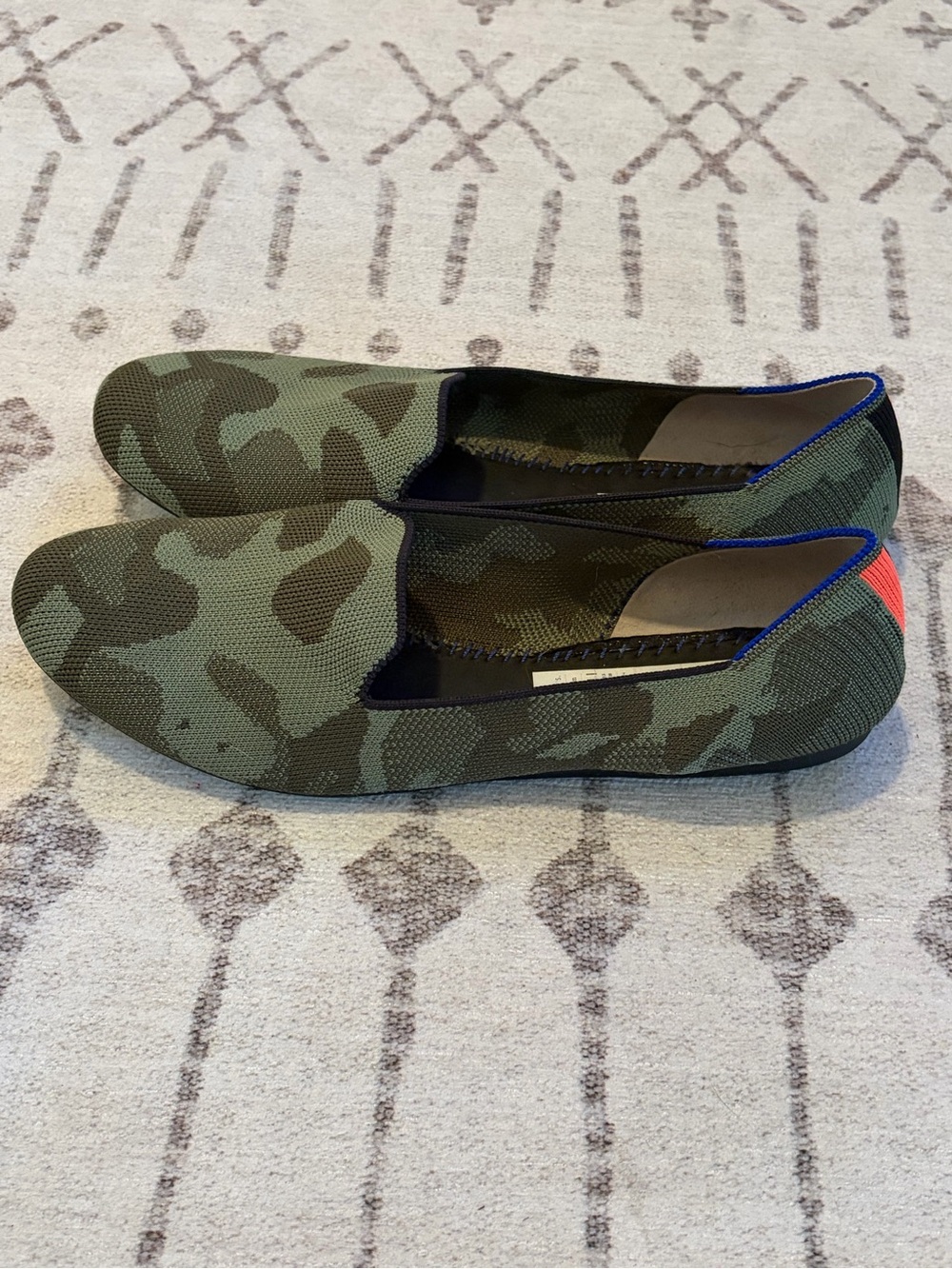 Rothy’s The Loafer Olive Camo Green Knit Flats Women’s 11 - Picture 2 of 8